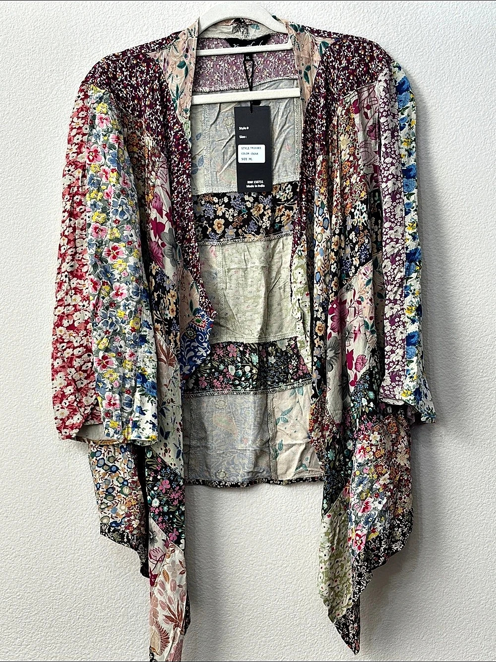 Young Threads Mixed Floral Patchwork Kimono Cardigan XL